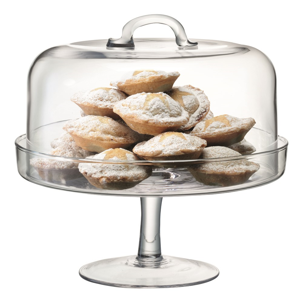 Serve Cakestand and dome, 26.5/24cm, clear-2