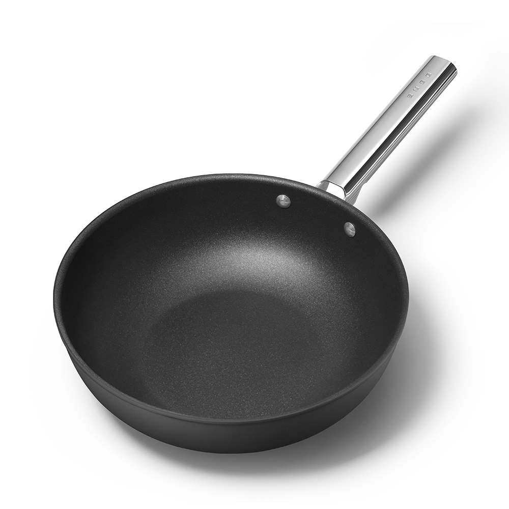 Retro 50's Style Non-Stick Wok, 30cm, Black-0