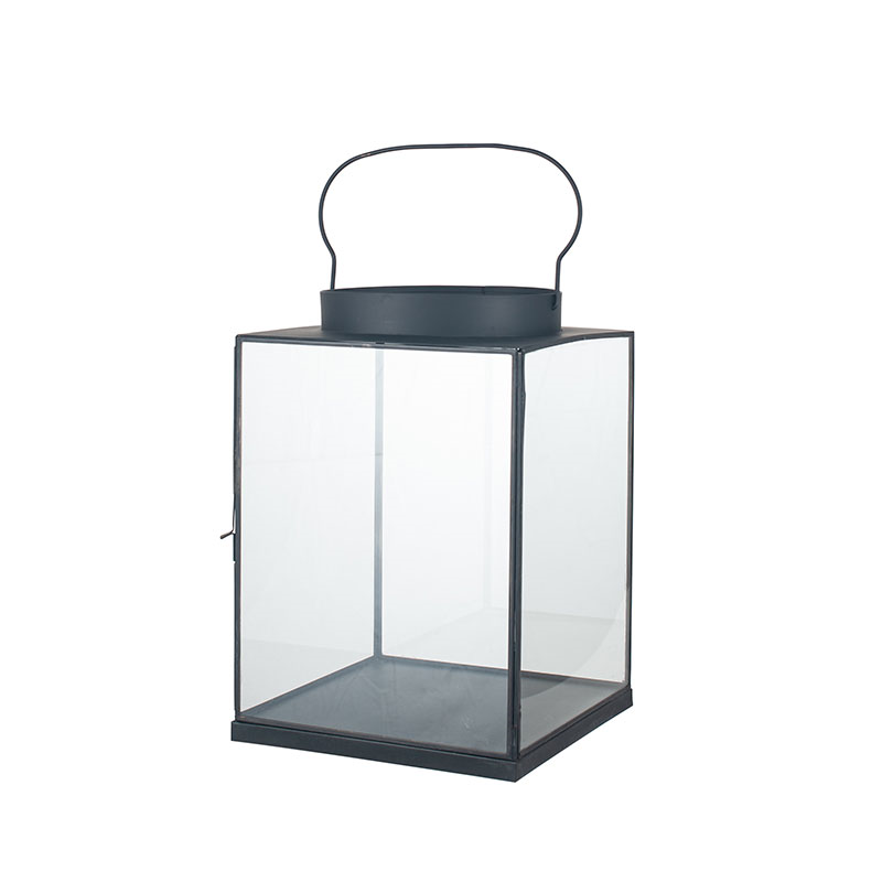 Metal Lantern, H26cm, Black-4