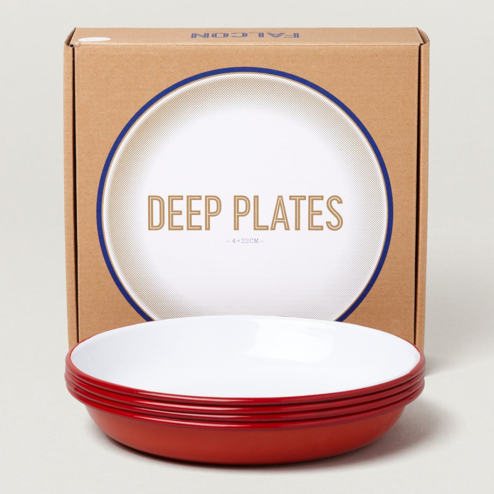 Deep Plates Set of Four, Postbox Red-0