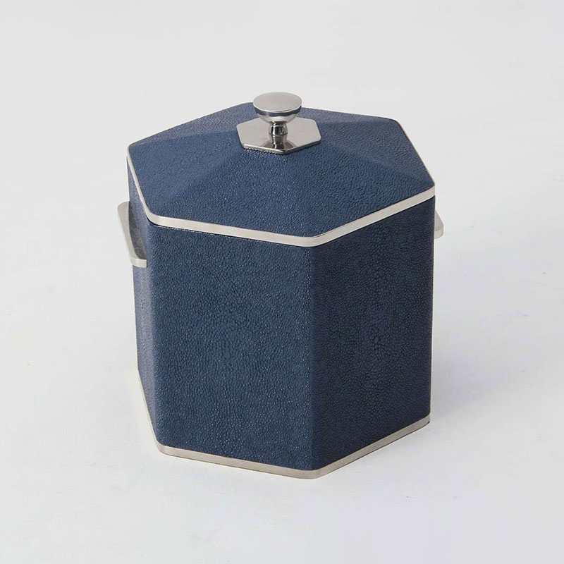 Ice Bucket, Nile Blue Shagreen-4