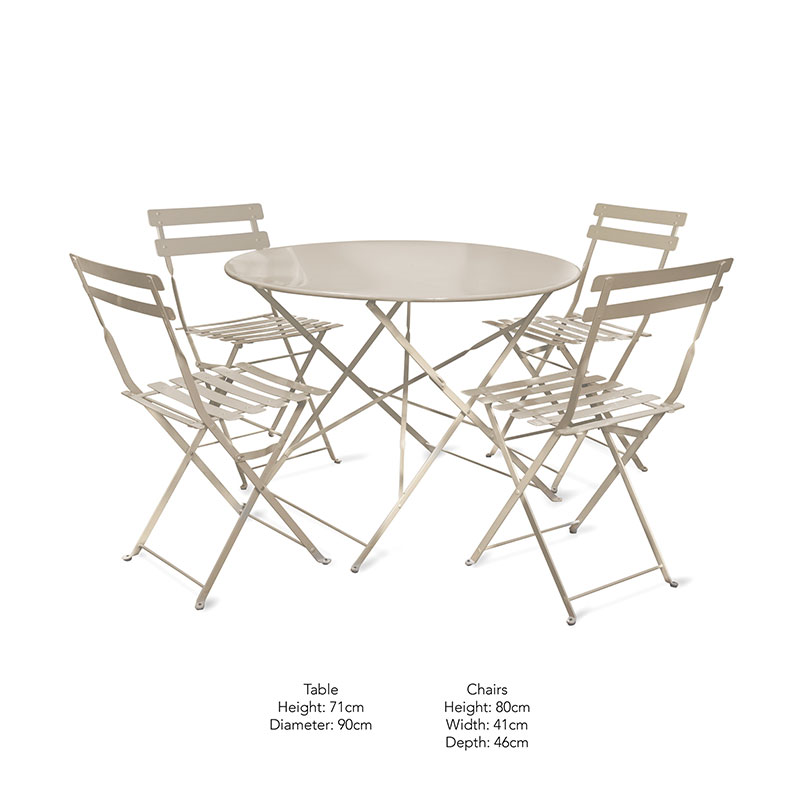 Rive Droite Bistro Garden table with 4 chairs, Clay-2