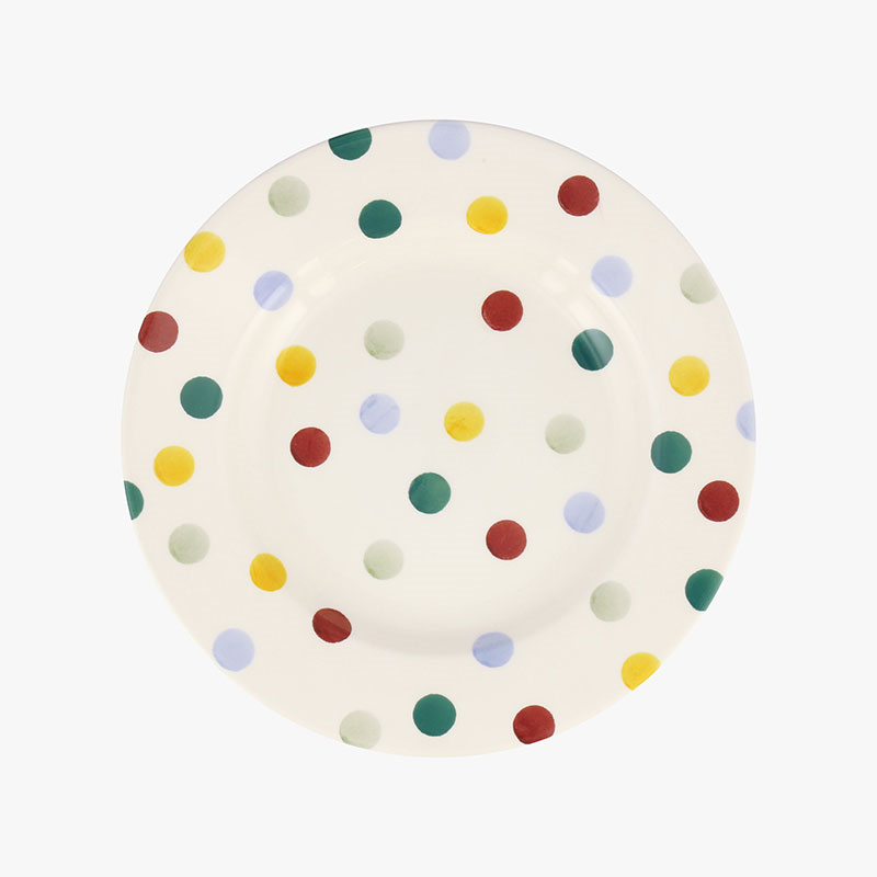 Polka Dot Plate, D22cm, Cream-1