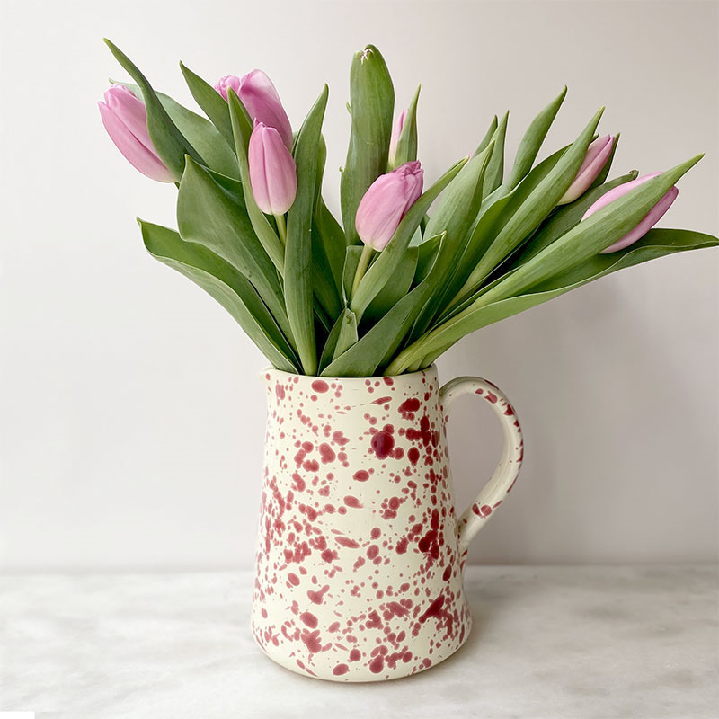 Splatter Jug, H14cm, Cranberry-1