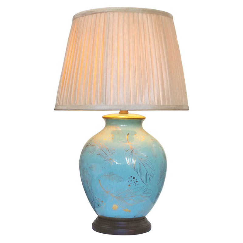 Feather Table Lamp, H56cm, Turquoise-0