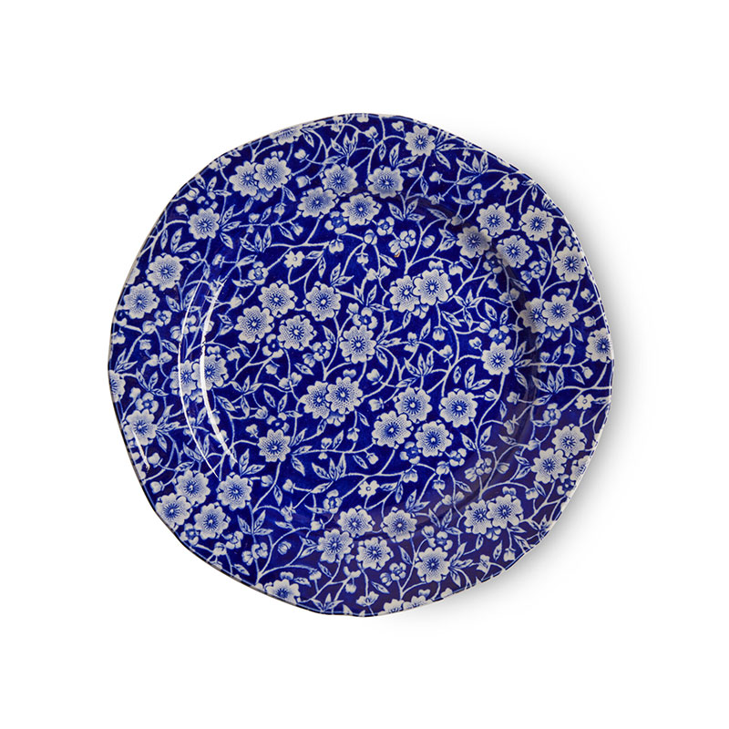 Calico Plate, D19cm, Blue-0