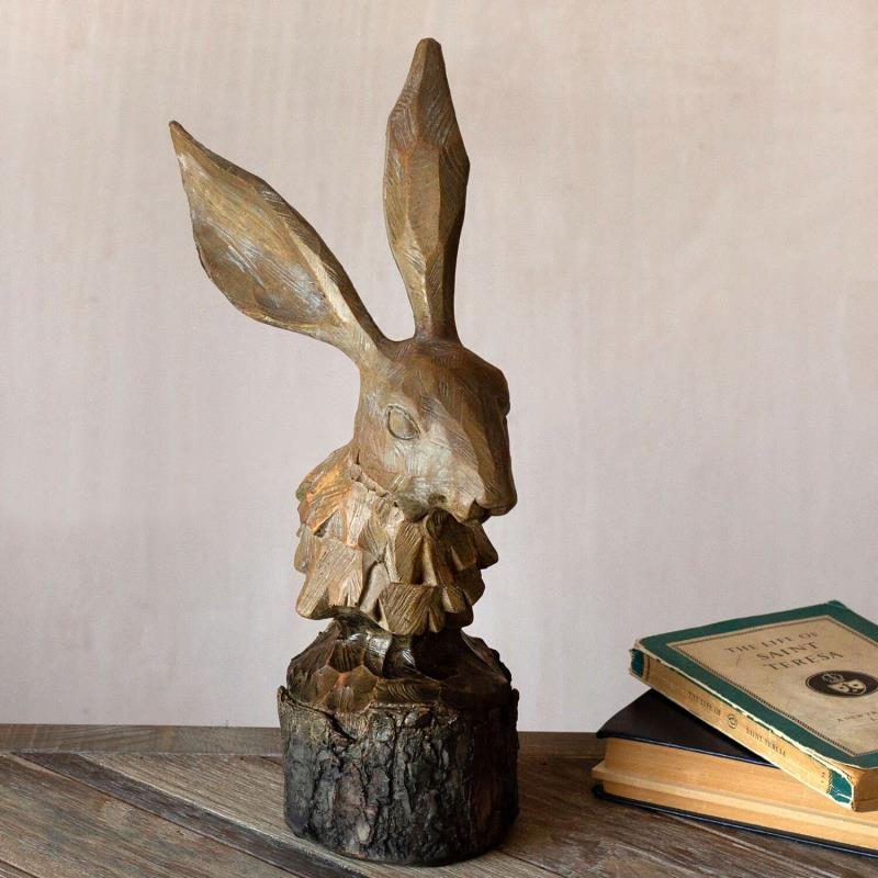 Hare Ornament, H33cm, Brown-0