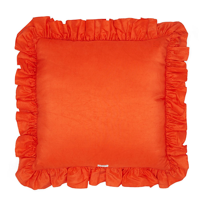 Aruni Ruffle Cushion, 42cm x 42cm, Orange red-2