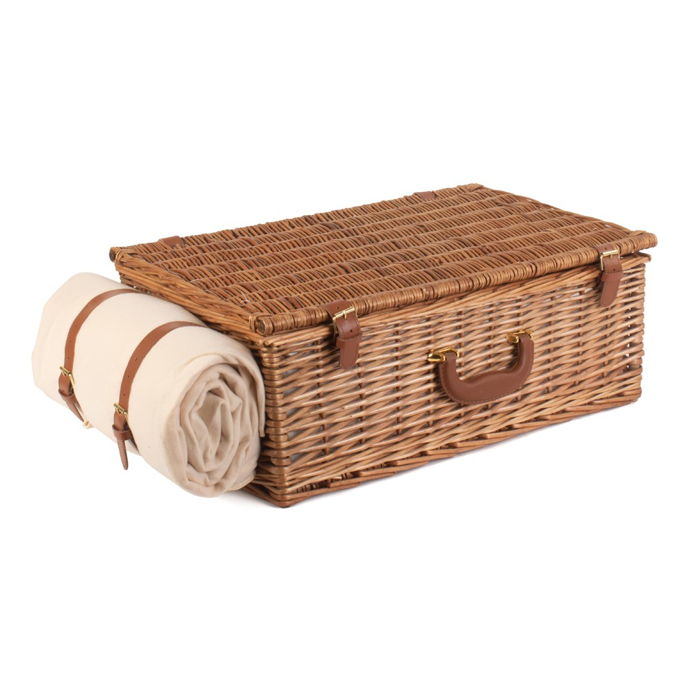 Deluxe Picnic hamper - 4 person, 58 x 38 x 22cm, Cream/Brown-2