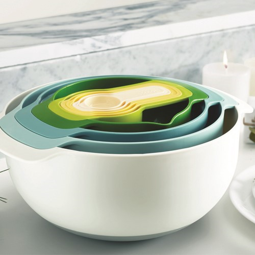 Nest Plus 9 piece stacking bowl and measuring set, Opal-2