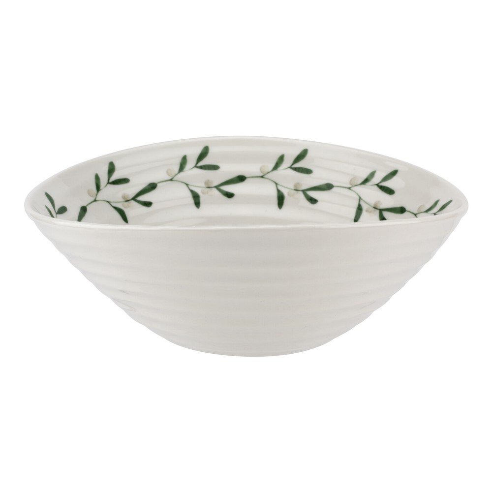 Mistletoe Set of 4 Bowls, Dia19cm, White/ Green-2