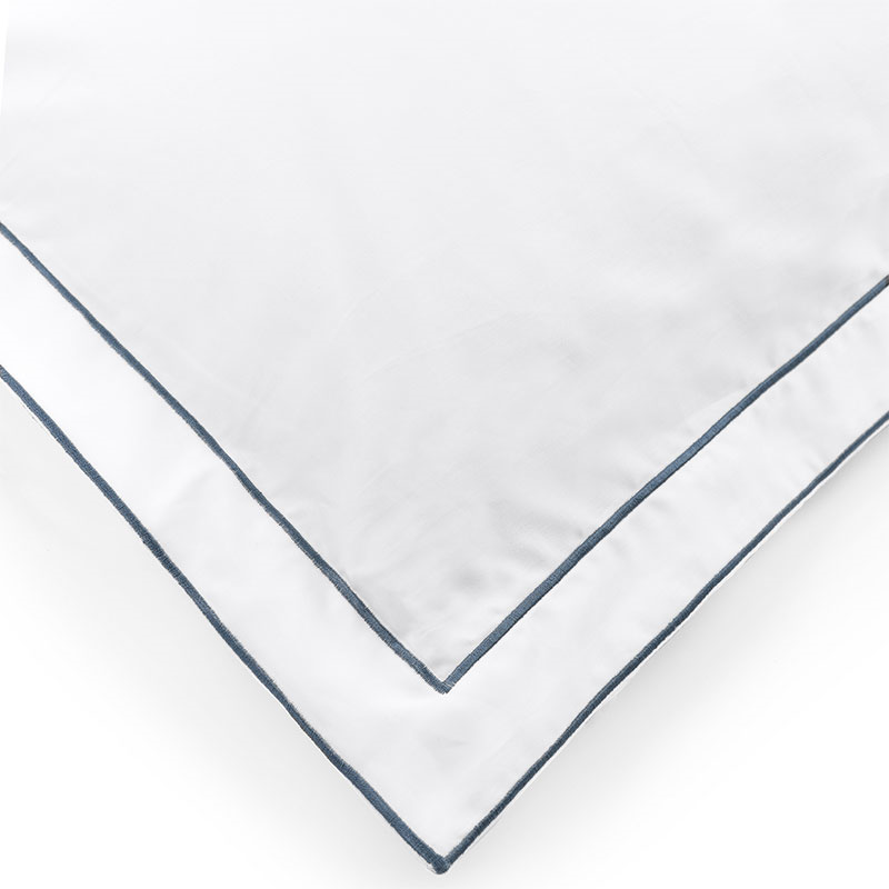 Frame Two Corded Pair of Oxford Pillowcases, Standard, Steel Blue-5