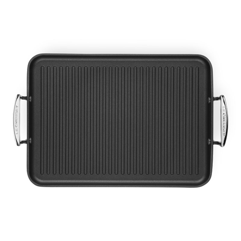 Toughened Non-Stick Ribbed rectangular grill pan, 35cm-1