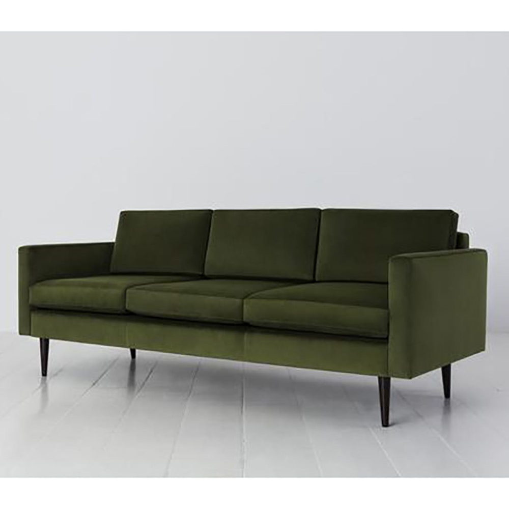 Model 01 3 Seater Velvet Sofa, Vine-0