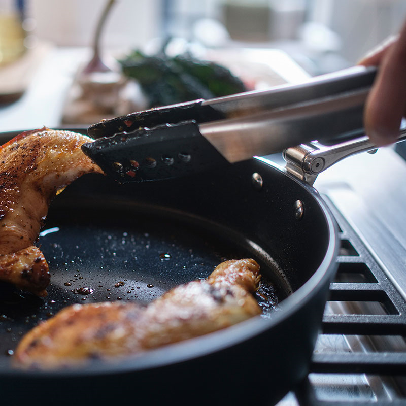 Space Folding Ceramic Non-Stick Saute Pan & Lid, 28cm, Midnight Blue-19