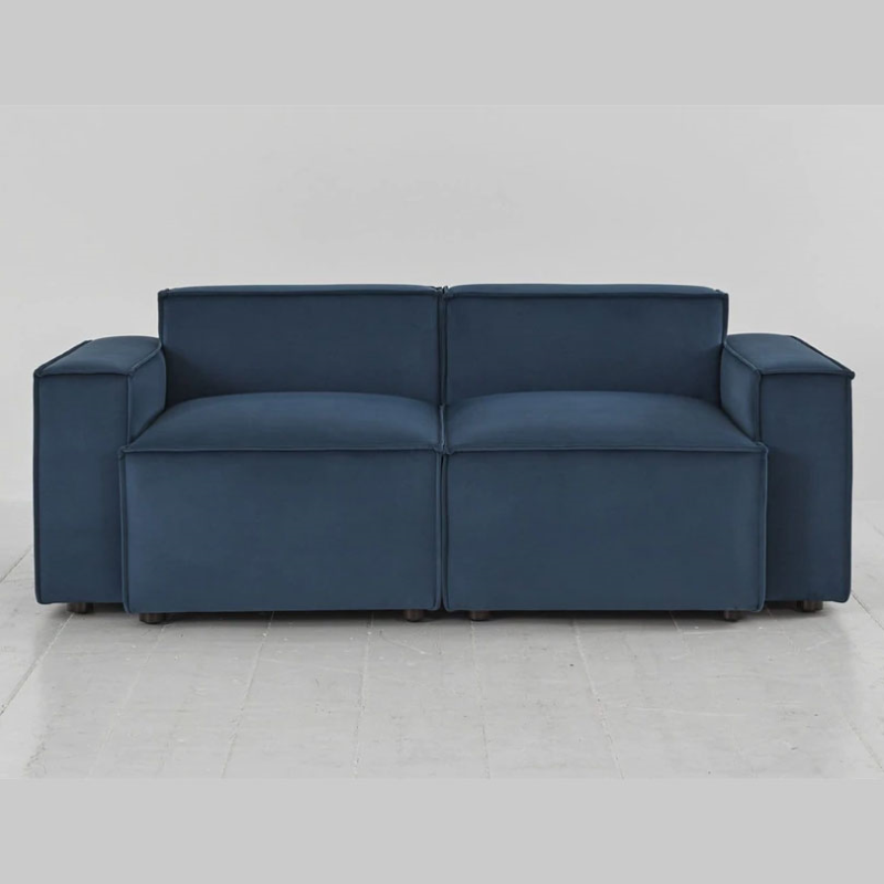 Model 03 2 Seater Velvet Sofa, Teal-1