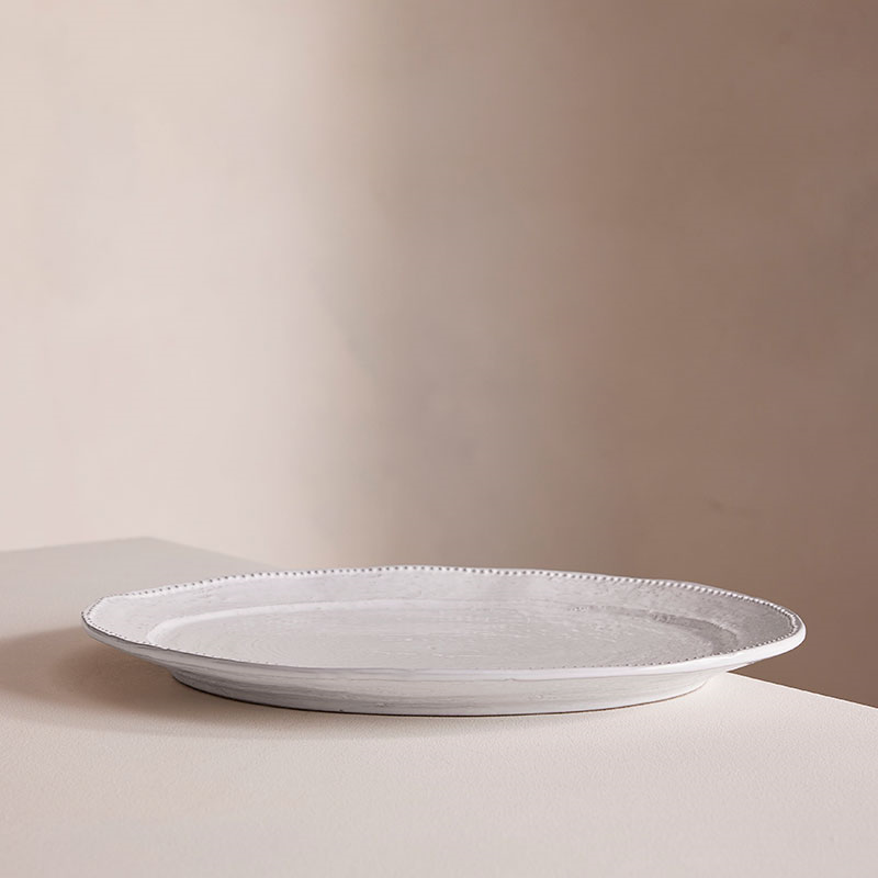 Hillcrest Oval Serving Platter D37cm, White-0