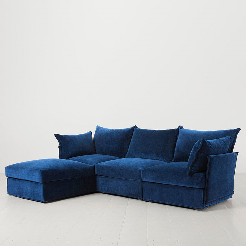 Model 06 3 Seater Sofa With Chaise, Navy-2