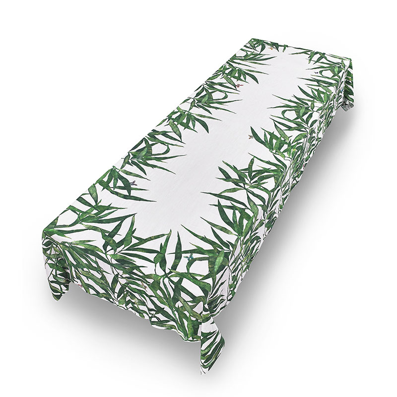 Les Palmiers Leaf Tablecloth, 300cm x 165cm, Green-2