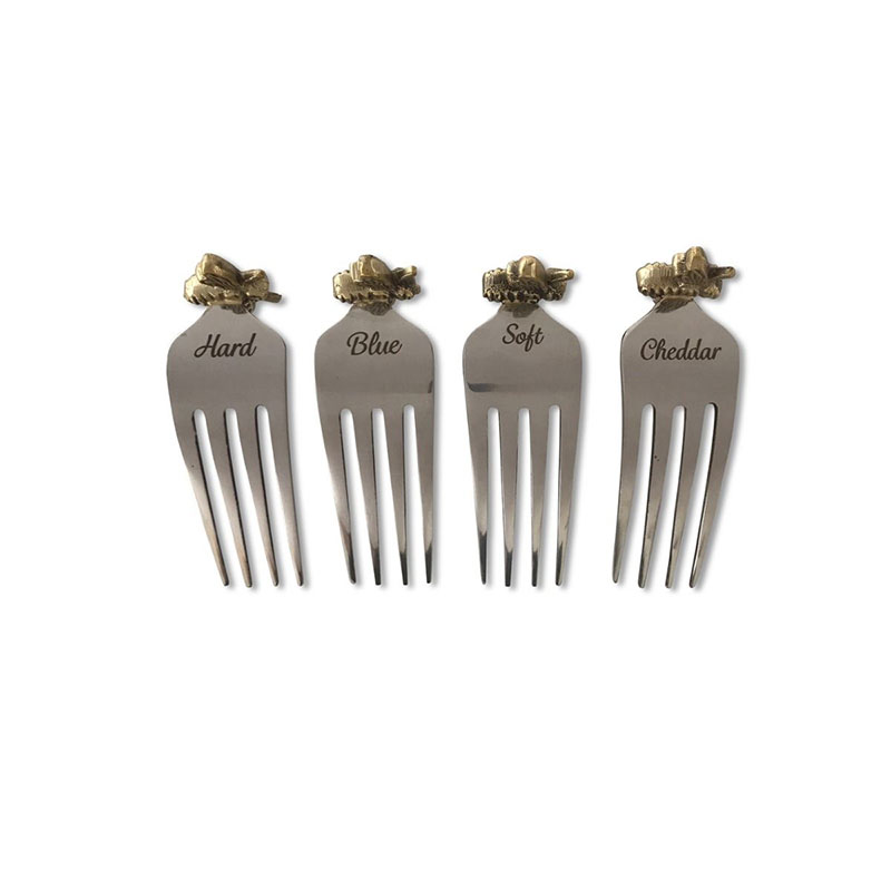 Bee Set of 4 Cheese Markers, L8cm, Silver-1