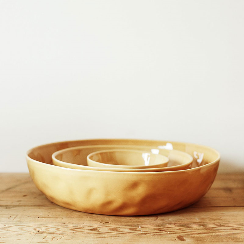 Handcrafted Serving Bowl, D29cm, Dijon-2