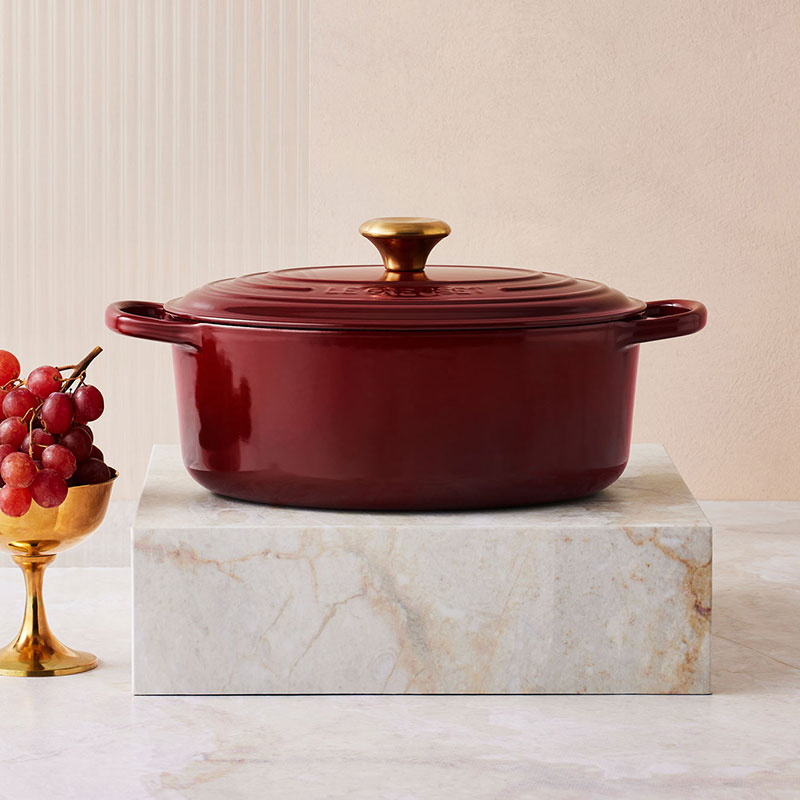 Signature Cast Iron Oval Casserole, 29cm, Garnet-5