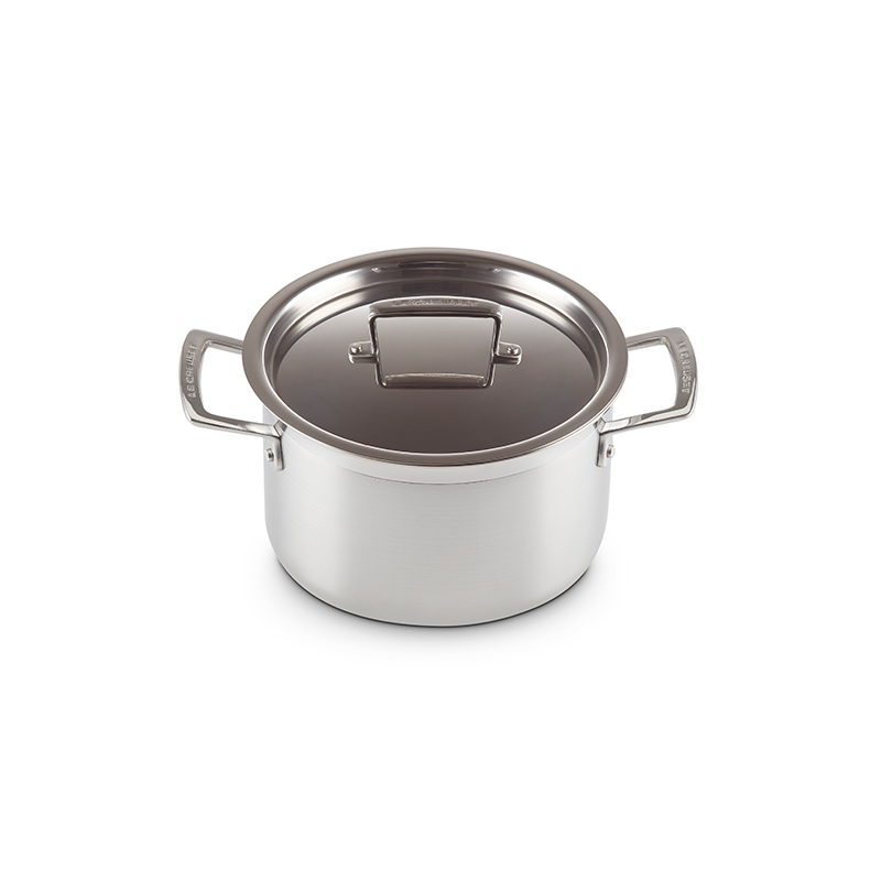 3 Ply Stainless Steel - Uncoated Deep casserole dish, 20cm - 4 litre-0