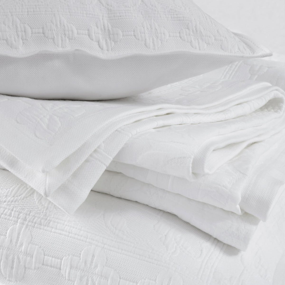 Vintage Etienne - Cotton Super king bedspread, 280 x 260cm, White-3