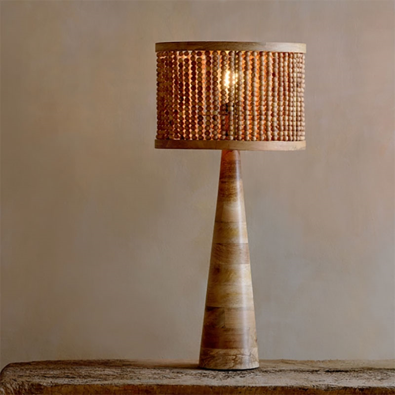 Chameli Mango Wood Table Lamp, H45cm, Natural-4