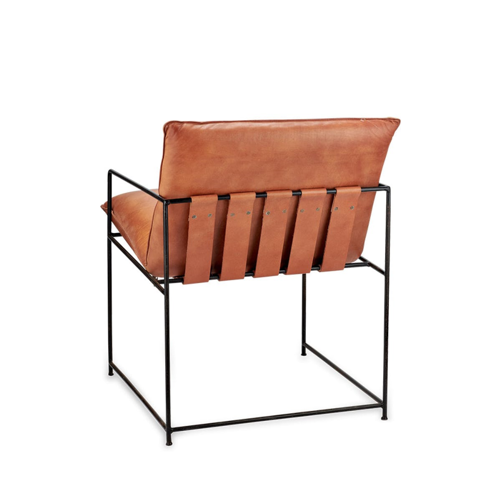 Durium Leather Lounger, Aged Tan and Black-2