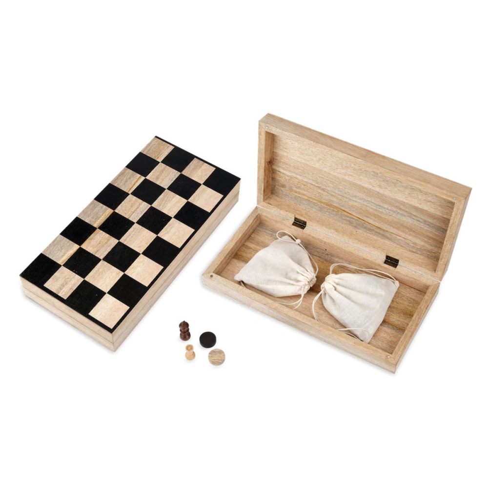 Mango Wood chess & draughts, 7 x 20 x 40cm, Mango Wood-2