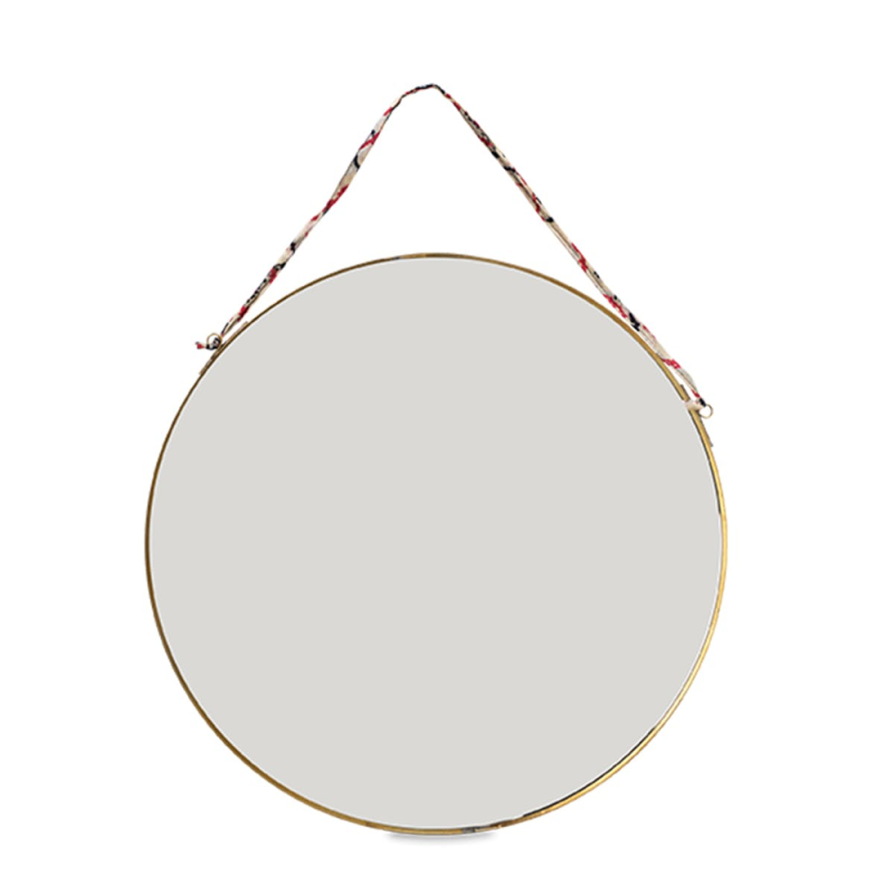 Kiko Round Mirror, D38cm, Antique Brass-1