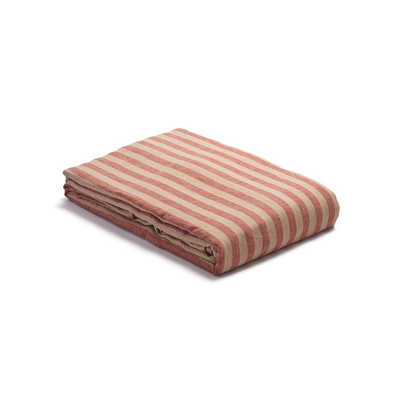 Pembroke Stripe Duvet Cover, King, Sandstone Red-1