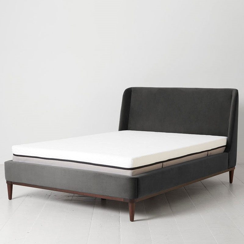 Bed 02 Velvet Double Frame, Charcoal-0