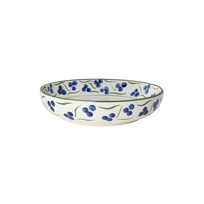 Chintamani Ceramic Bowl, Shallow, Blue and Green-1