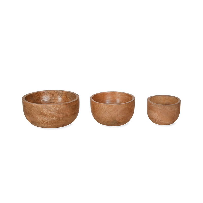 Midford Set of 3 Bowls, Mango Wood-1