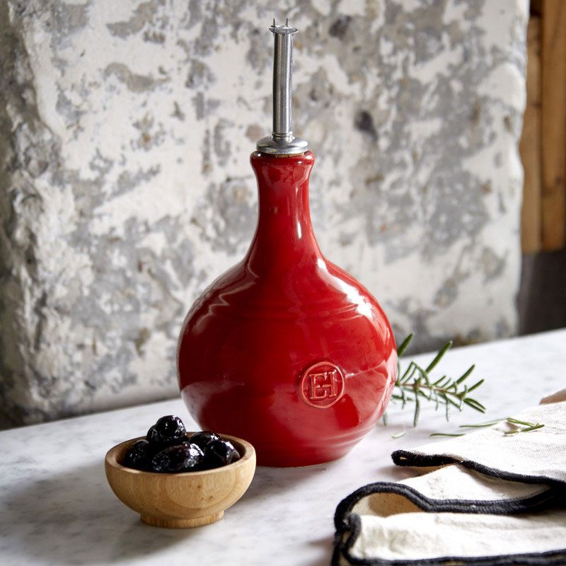 Ceramic Vinegar Flask, 400ml, Burgundy-1