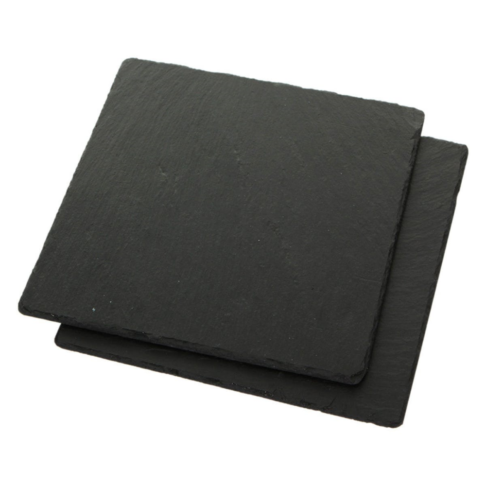 Pair of square tablemats, 25cm, Slate-1