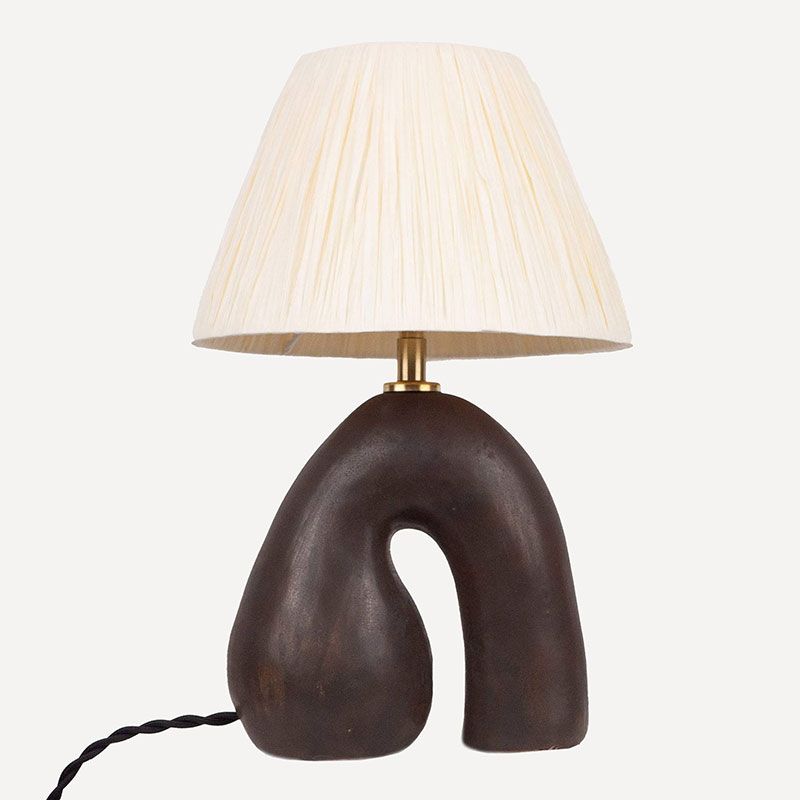 Hannah Simpson Studio 'Opposee' Table Lamp, H33cm, Satin Brown-0