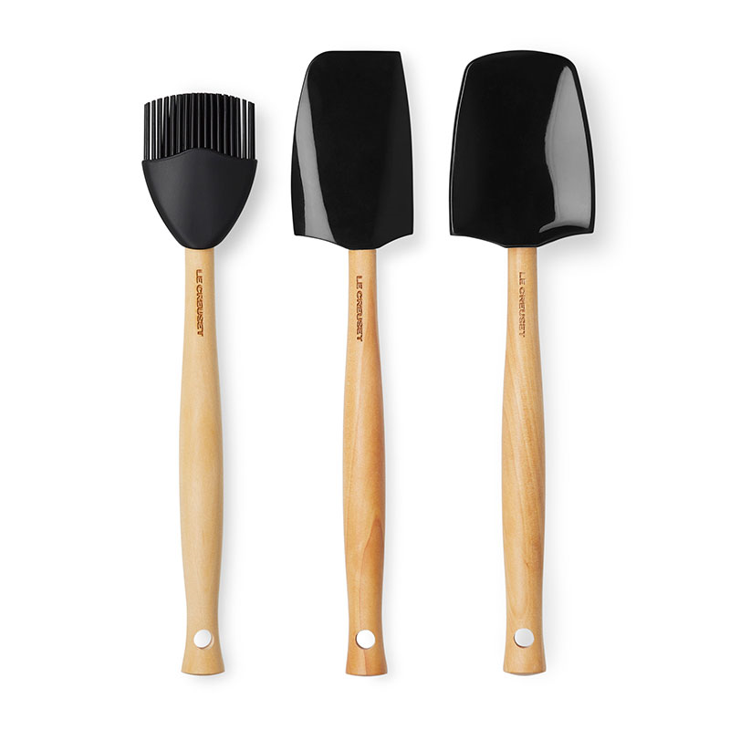 Silicone Utensil Tools, Set of 3, Black-0