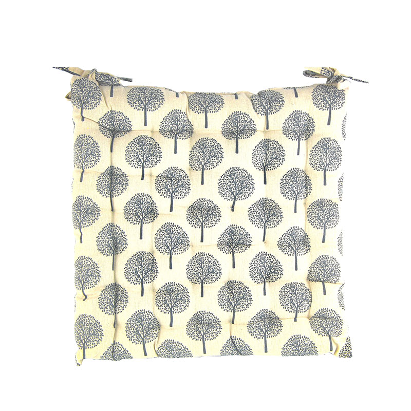 Tree Square Seat Pad, 40 x 40cm, Cream Linen-0