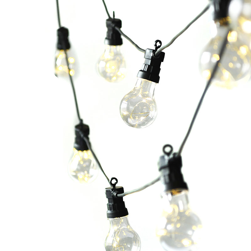 Festoon Lights, 10 Bulbs, Black-2