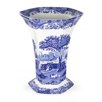 Blue Italian Hexagonal vase, 1.7 litre, Blue-0