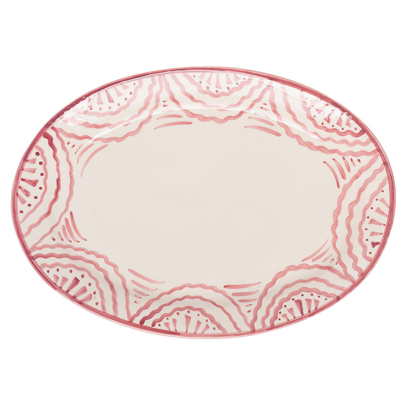 Ondas Serving Platter, L36 x W26.5cm, Pink-1