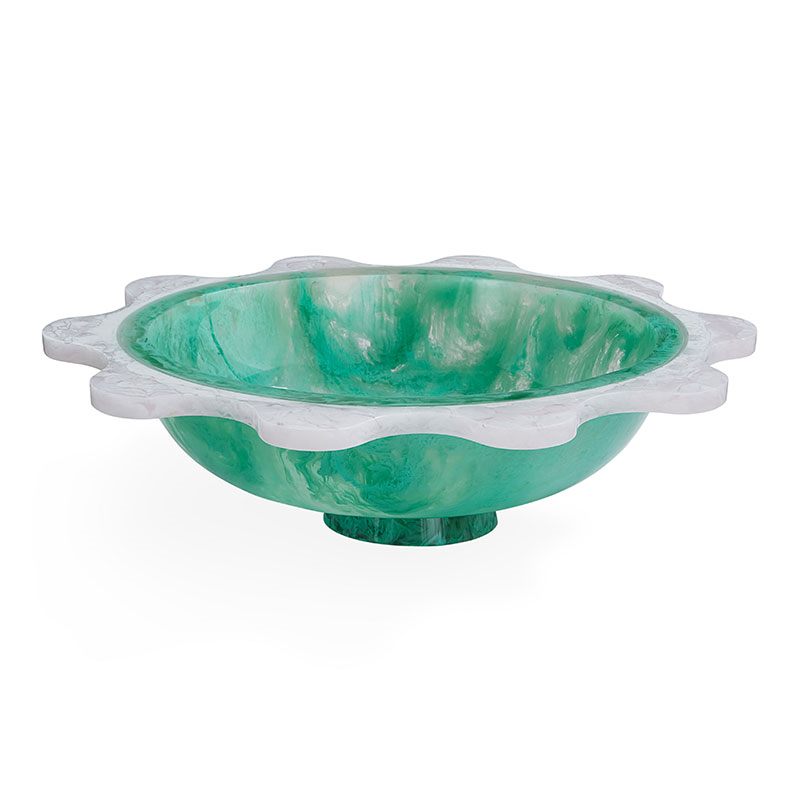 Mustique Ripple Bowl, D37cm, Teal-0