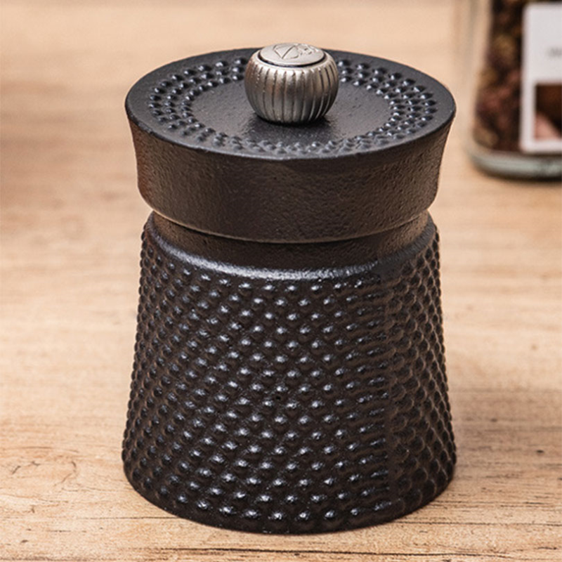 Bali Font Cast Iron Pepper Mill, Black-0