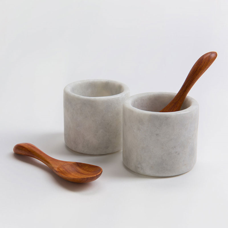 Mandalay Set of 2 Pinch Pots, D7cm, Marble-0