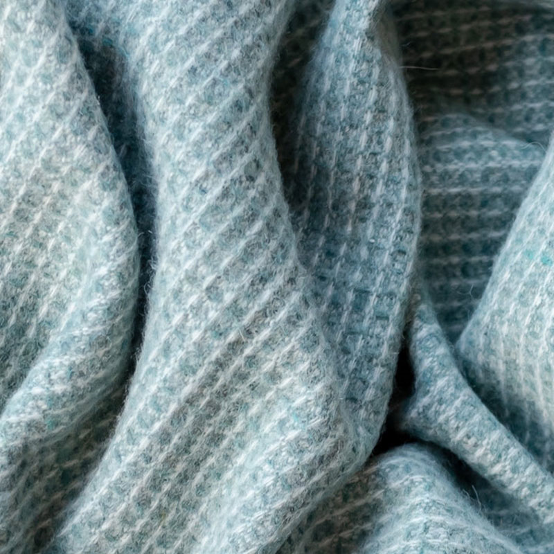 Recycled Wool Blanket, 145 x 190cm, Sage Waffle-4