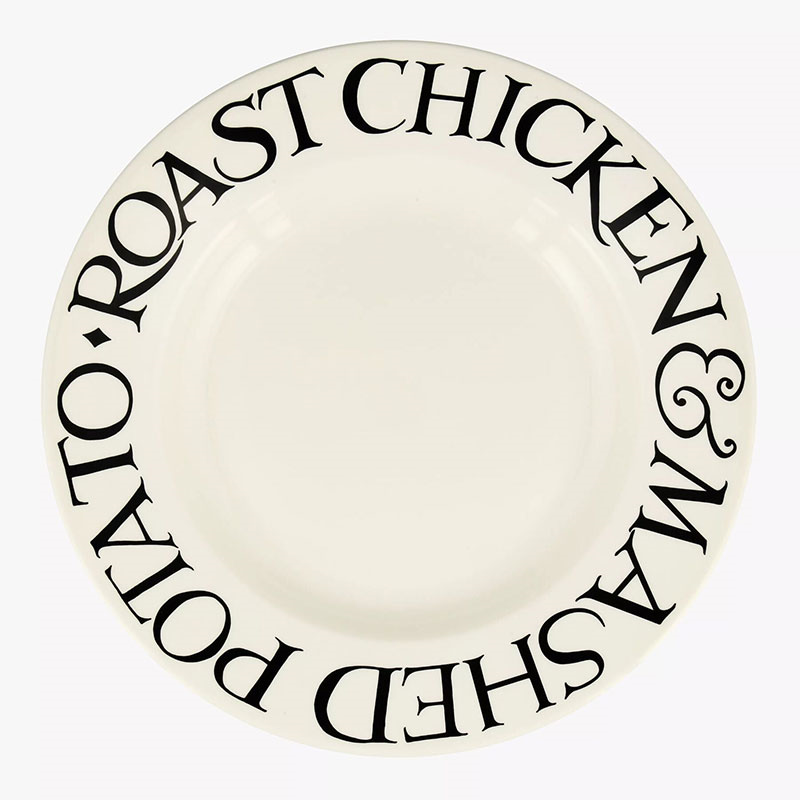 Black Toast Roast Chicken Plate, D27cm, Cream-1