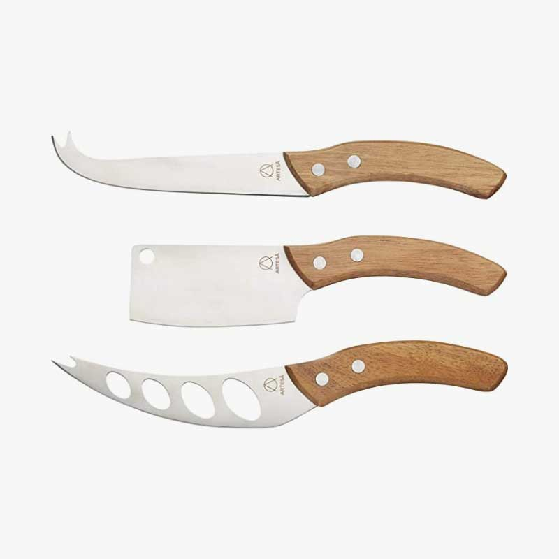 Cheese knife set, 32/32/22cm, Acacia Wood/Stainless Steel-0